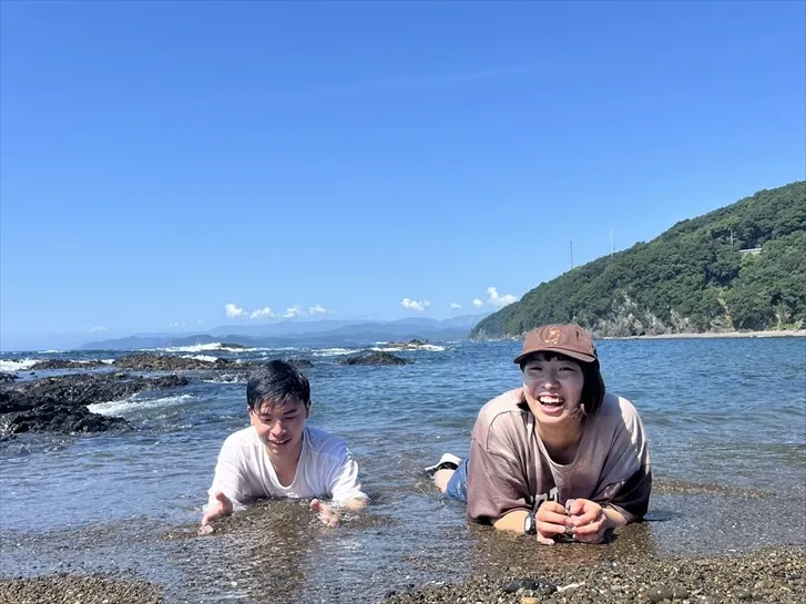 母親のふるさと牟岐町砂美の浜にて