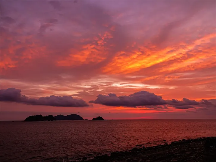 出羽島からの朝焼け