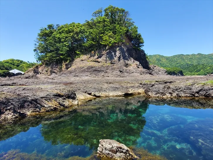 小島の浜の向こう側
