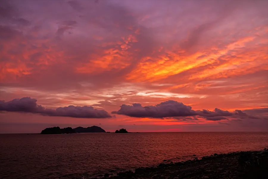 出羽島からの朝焼け
